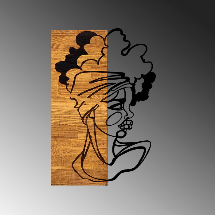 Wallity African Woman 3 - Escultura de pared en Negro y Nogal claro Wallity African Woman 3 - Escultura de pared en Negro y Nogal claro